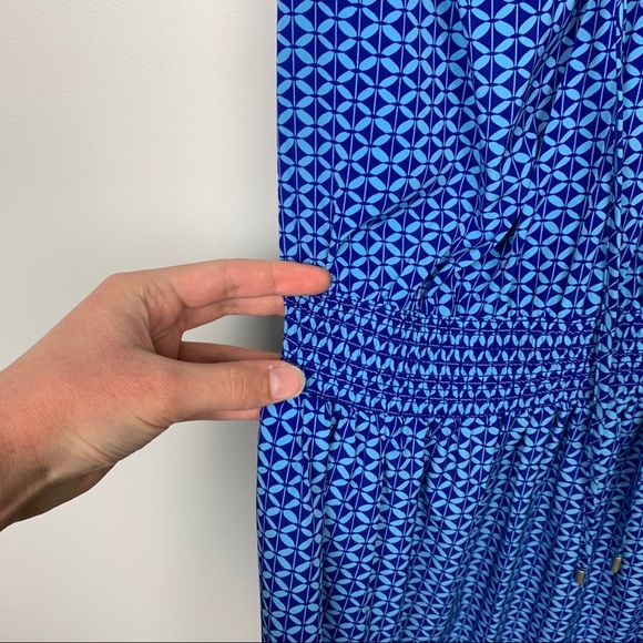 GAP Blue Print Sleeveless Smock Dress - Picture 8 of 9